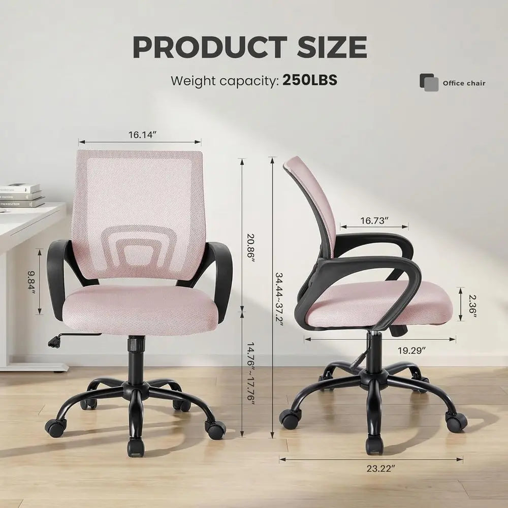 Oice Desk Chair - Ergonomic Back with Lumbar Support & Rocking e, Height Adjustable with ixed Armrest, or Home, Computer, Gaming